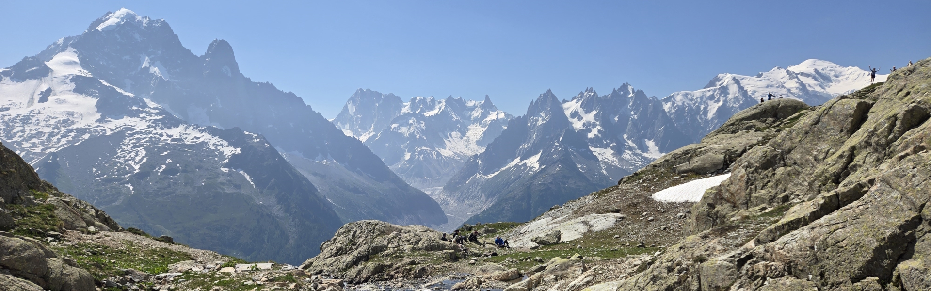 The Aiguille Verte and Mont Blanc from the Tour du Mont Blanc