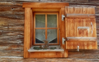 Wooden window frame, Le Chable, Switzerland