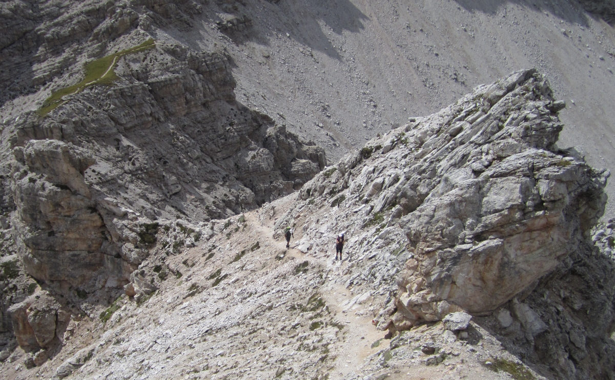 Steep ground on the route to Rifugio Puez