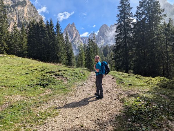 hiking in the Tschamin Valley in the Alpe di Siusi