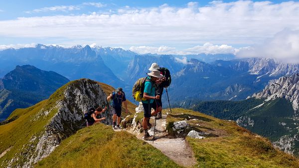 Crossing of the Cime di Zita between Passo duran and Pian de Fontana on the Alta Via 1