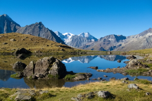 View fro the Col du Tsatae on the Walker'sHaute Route