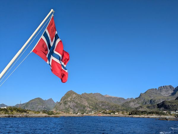 The ferry departing Moskenes to Bodø