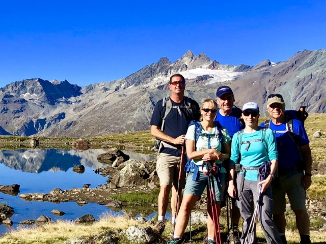 A hiking group on the Chamonix to Zermatt