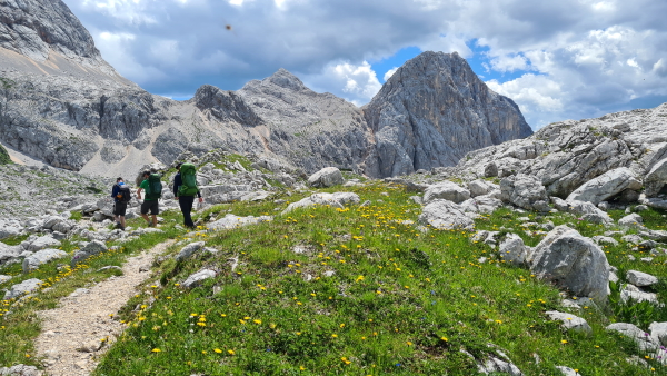 Walking from Koca na Dolicu to Triglav Lakes Hut