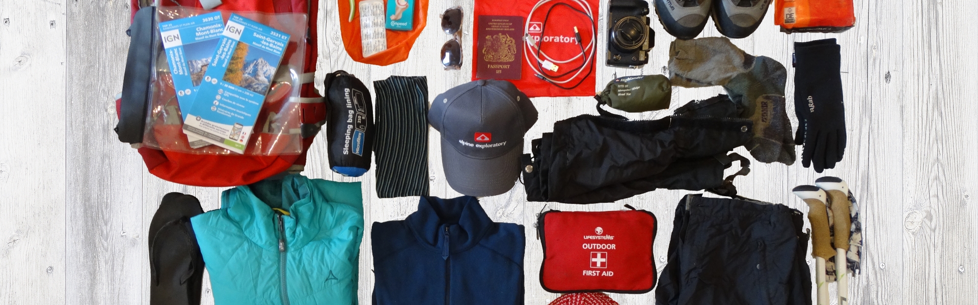 Alpine Exploratory Equipment for a hiking holiday