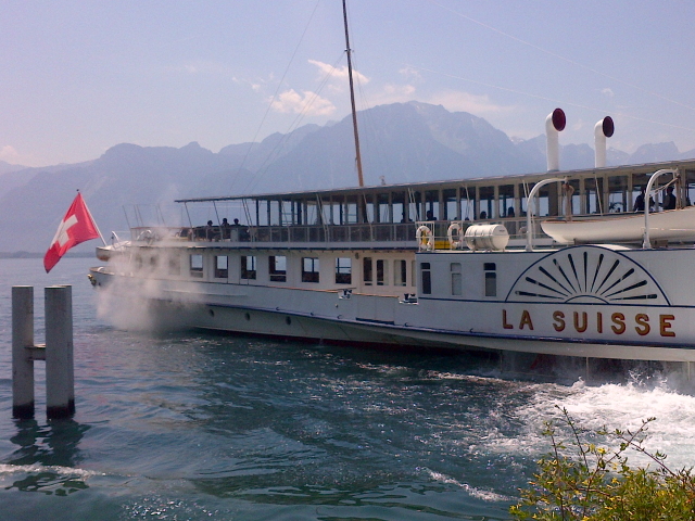 The paddle steamer on Lac Leman, Switzerland