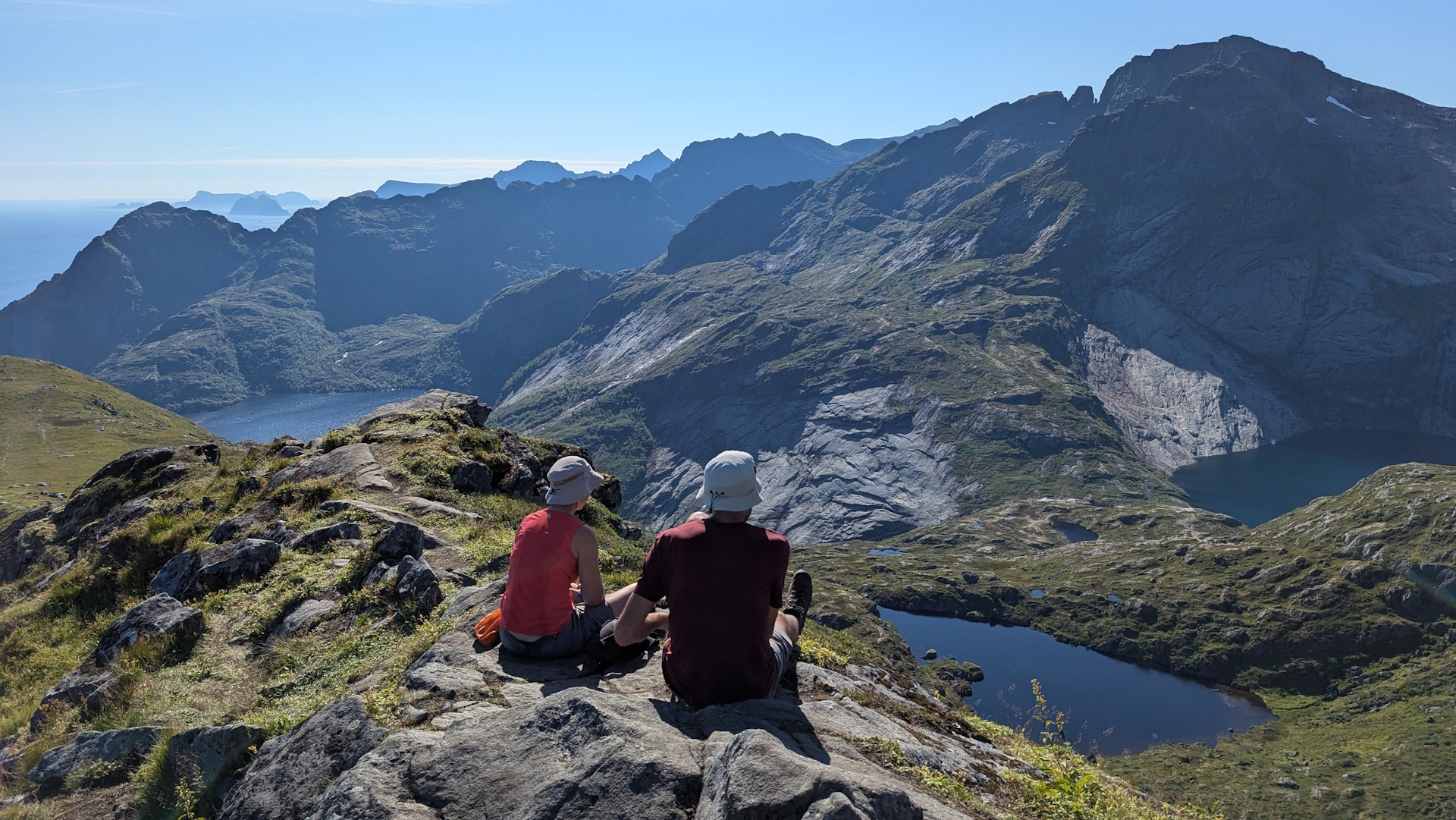 Hikers looking over the Moskenes region
