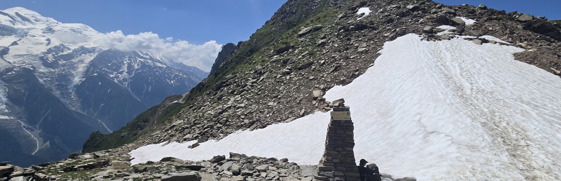 Mont Blanc from the Col du Brevent on the TMB`