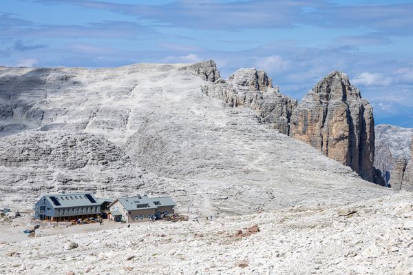 Rifugio Boe on the Sella plateau, Alta Via 2