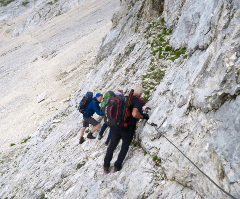 Rocky traverse from Vodnikov Dom to Koca na Dolicu