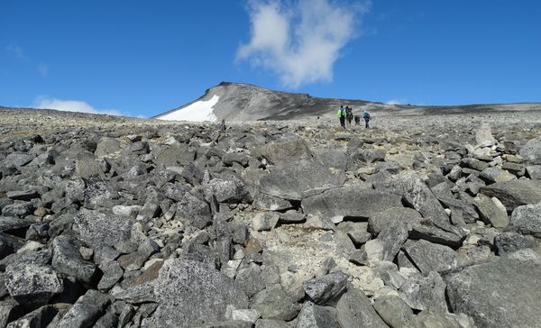 Boulder field on the ascent of Glittertind