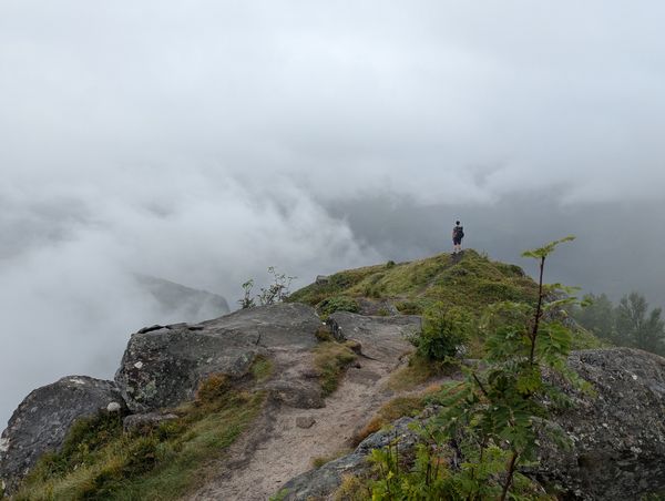 hiker on Tjeldbergtinden