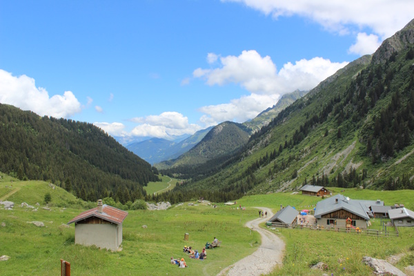 Looking down the valley on stage 2 of the TMB