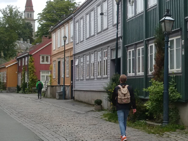Painted wooden houses in Trondheim